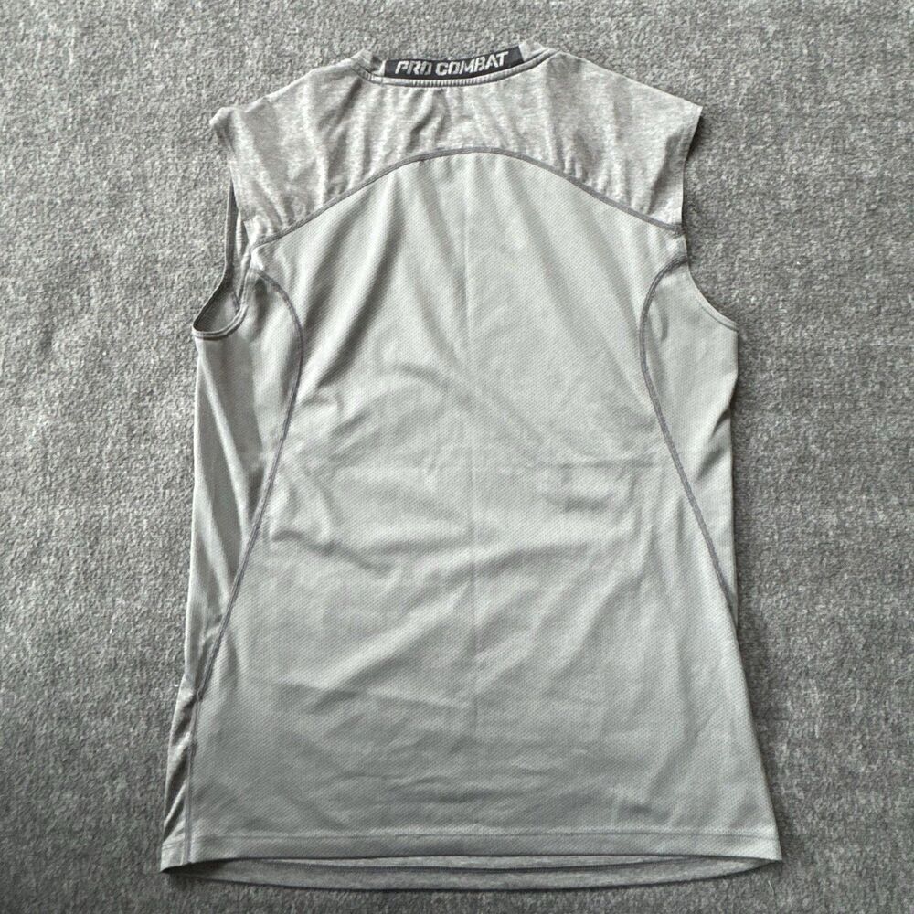Nike Pro Combat Dri-Fit Fitted Sleeveless T Shirt Grey Athletic Mens Medium - Picture 2 of 9